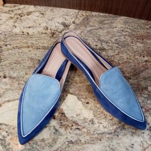 Taryn Rose blue 2 tone mules